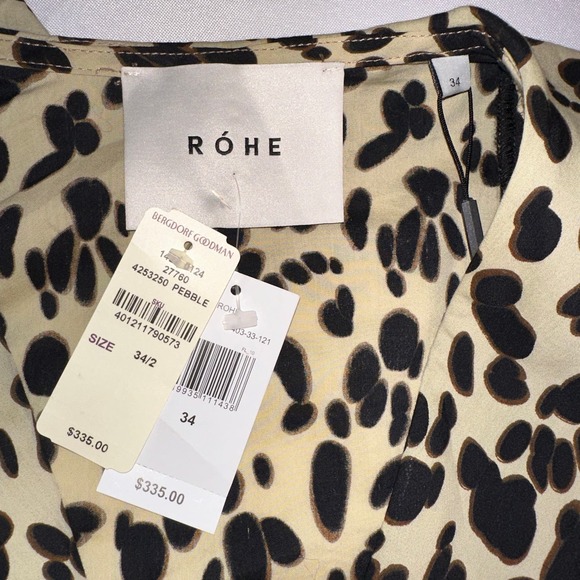 Rohe Emma Dress Pebble Print Collared Mini Dress Short Sleeve 2 US (34) Róhe NWT - Picture 15 of 16